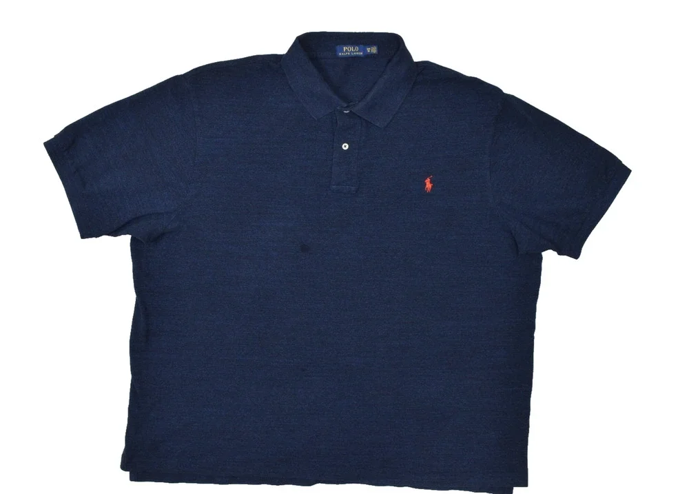 Polo Ralph Lauren Shirt Size 3XB Blue Short Sleeve Cotton Polo Big & Tall Mens